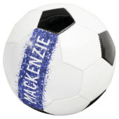 ブルーストライプモノグラム名サッカーパーソナライズされたボール サッカーボール (3/4)