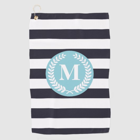ブルーストライプリースローレル ゴルフタオル (正面)