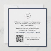 ブルーストライプリースロ企業のゴQRコードホリデー シーズンカード (裏面)