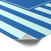 ブルーストライプヴィンテージウェディングウェルカム ポスター (角)