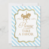 ブルーストライプ回転木馬お気に入りサイン 招待状 (正面)