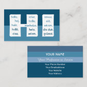 ブルーストライプ国際的ランゲージハロービジネス 名刺 (正面/裏面)