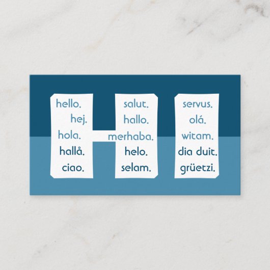 ブルーストライプ国際的ランゲージハロービジネス 名刺 (正面)