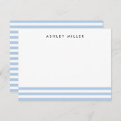 ブルーストライプ招待状パーソナライズされたカード 招待状 (正面/裏面)