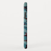 ブルーストライプ深い赤大理石 Case-Mate iPhoneケース (裏面/右)