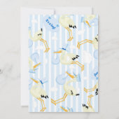 ブルーストライプ男の赤ちゃんシャワー 招待状 (裏面)