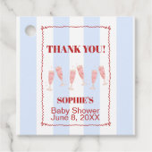 ブルーストライプ縁どレッドブランチ&バブリー赤ちゃん フェイバータグ (正面)