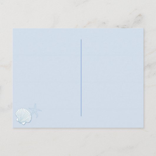 ブルーストライプ航海のウエディング日付の保存 案内ポストカード (裏面)