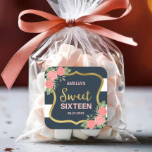 ブルーストライプ赤面ピンクローゼズスウィート16