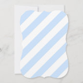 ブルーストライプ金ゴールドグリッター第1誕生日 招待状 (裏面)