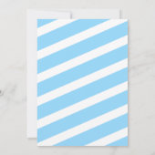 ブルーストライプ金ゴールドリトルカボチャ秋ベビーシャワー 招待状 (裏面)