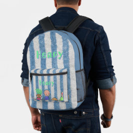 ブルーストライプ スクール用品 オーダーメイド プリントバックパック