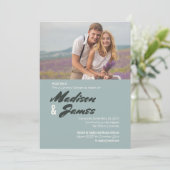 ブルーストライプ | フラワーリ | カップルシャワー招待状 招待状 (スタンド正面)