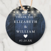 ブルーストリングライト素朴ウッドボホバ結婚ンズ フェイバータグ (裏面)