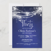 ブルーストリングライト30th誕生日パーティー 招待状 (正面)