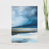 ブルーストリー風景同情カード 箔グリーティングカード (裏面)