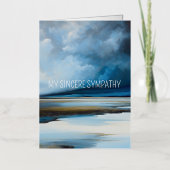 ブルーストリー風景同情カード 箔グリーティングカード (正面)