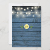 ブルーストリ素朴ングライツレモンブライダルシャワー 招待状 (裏面)