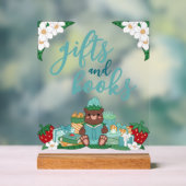 ブルーストロベリーギフトブックベビーシャワー アクリルサイン (ニュートラル)