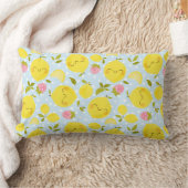 ブルーストロベリーレモン装飾用クッション ランバークッション (ブランケット)