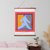 ブルーストロリング姿 吊り下げ型タペストリー (寝室)