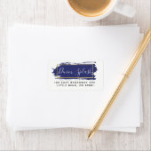 ブルーストロ絵を描ークと金ゴールドのジオメトモダンリックアドレス ラベル (インサイチュ)