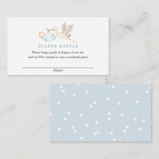 ブルーストークおむつラッフルインサートカード エンクロージャーカード (正面/裏面)