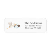 ブルーストークベビーシャワー差出人住所ラベル ラベル (正面)