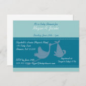 ブルーストークベビーシャワー招待状カード 招待状 (正面/裏面)