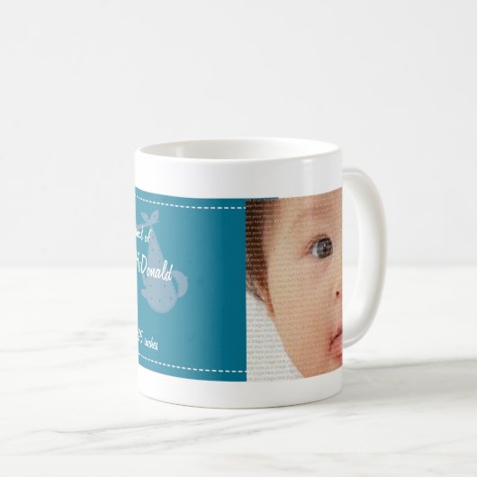 ブルーストークベビーフォトコラージュマグ コーヒーマグカップ (正面右)