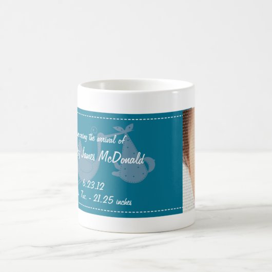 ブルーストークベビーフォトコラージュマグ コーヒーマグカップ (中央)