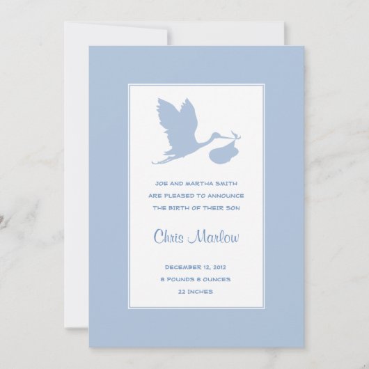 ブルーストーク生誕の発表 案内状 (正面)