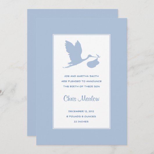 ブルーストーク生誕の発表 案内状 (正面/裏面)