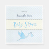 ブルーストーク男の赤ちゃんベビーシャワー スタンダードランチョンナプキン (正面)