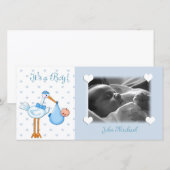 ブルーストーク男の赤ちゃん 案内状 (正面/裏面)