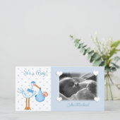 ブルーストーク男の赤ちゃん 案内状 (スタンド正面)