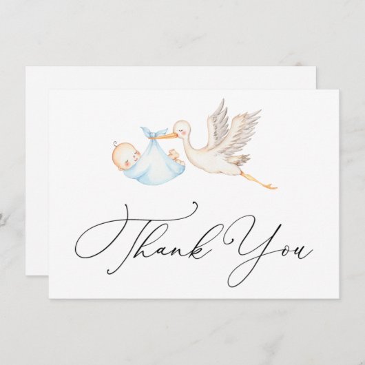ブルーストーク赤ちゃんシャワーありがとう (正面/裏面)