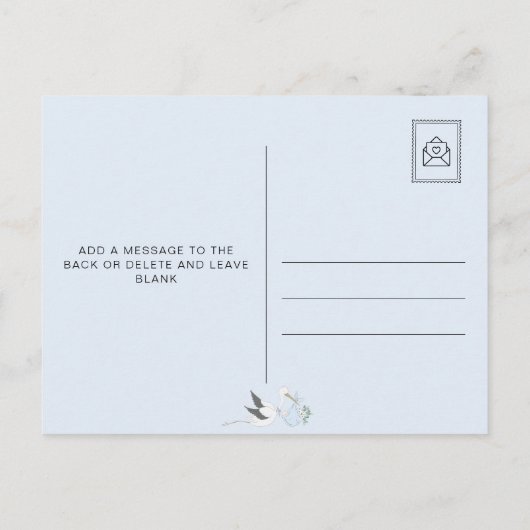 ブルーストーク赤ちゃんシャワーありがとう ポストカード (裏面)