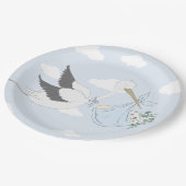 ブルーストーク赤ちゃんシャワー ペーパープレート (アングル)