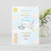 ブルーストーク赤ちゃんシャワー 招待状 (スタンド正面)