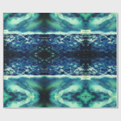 ブルーストーム抽象芸術アート ラッピングペーパー (フラット)