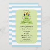 ブルーストーリーブックフェアリー物語カエル王子ベビーシャワー 招待状 (正面/裏面)