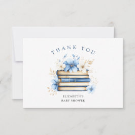 ブルーストーリーブックベビーシャワーありがとう サンキューカード