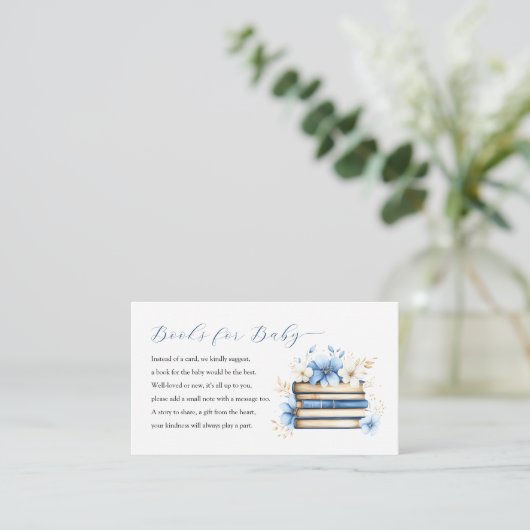 ブルーストーリーブックベビーシャワーベビー エンクロージャーカード (スタンド正面)