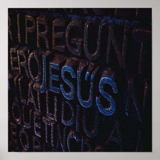 ブルーストーンクリスチャン神愛のイエス ポスター (正面)