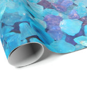 ブルーストーンズ抽象芸術クリスマス誕生日ホリデー ラッピングペーパー (ロールコーナー)