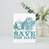 ブルーストーンティール(緑がかった色)ウエスタンホースランチファーム結婚ズ ポストカード (スタンド正面)