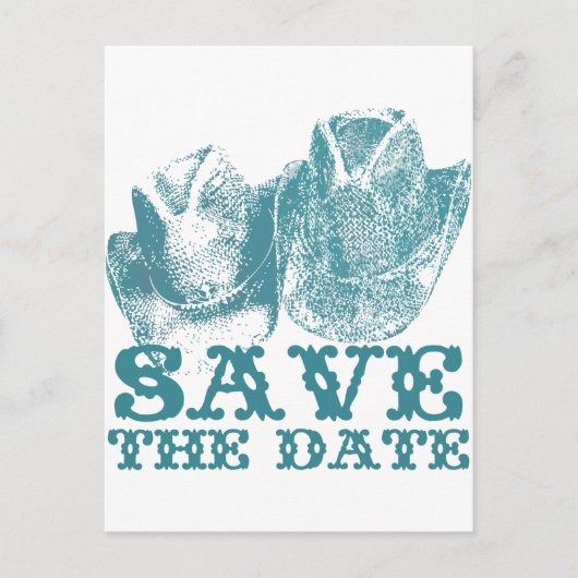 ブルーストーンティール(緑がかった色)ウエスタンホースランチファーム結婚ズ ポストカード (正面)