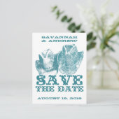 ブルーストーンティール(緑がかった色)ウエスタンホースランチファーム結婚ズ 案内ポストカード (スタンド正面)