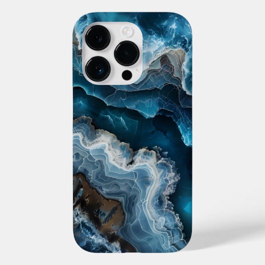 ブルーストーンルックアゲートマクロ写真 Case-Mate iPhoneケース (裏面)